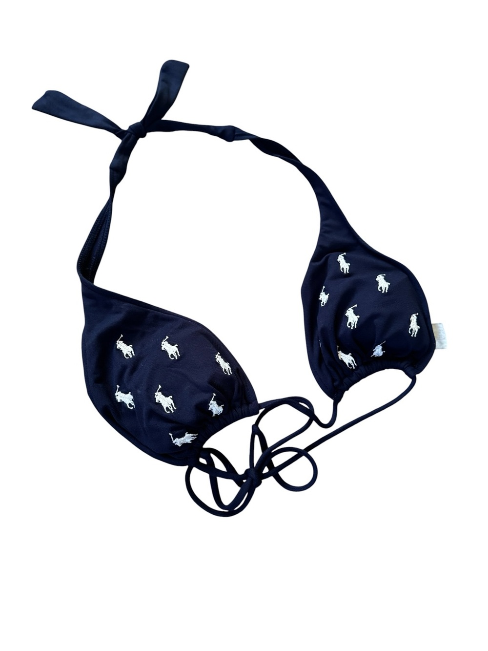 Polo Ralph Lauren Embroidered Pony Bikini Set Navy Blue Size L - Picture 3 of 7
